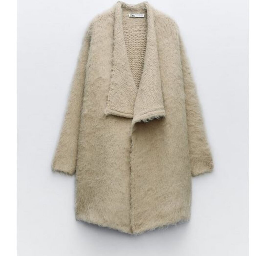 Zara Brushed Effect Knit Cardigan NWT Size S-M - Picture 4 of 16